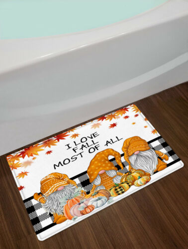 Autumn Funny Gnome Pumpkins Halloween Shower Curtain