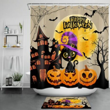 Full Moon Halloween Shower Curtain