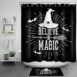 Black White Witch Hat Halloween Shower Curtain