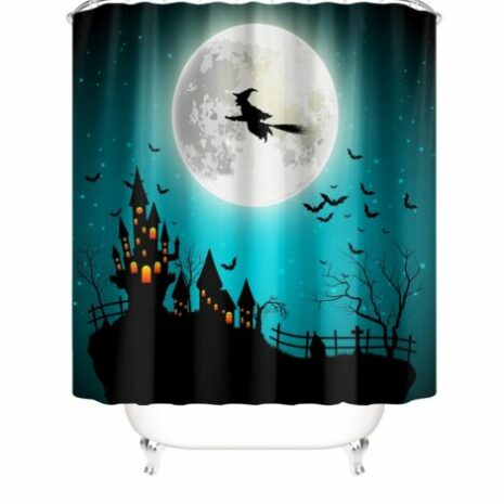 full moon witch Halloween Shower Curtain