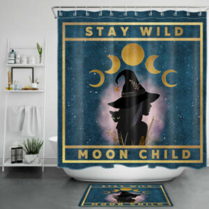 Stay Wild Moon child Halloween Shower Curtain
