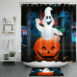 Pumpkin The White Ghost Halloween Shower Curtain