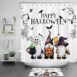 Horror Crow Pumpkin Gnome Halloween Shower Curtain
