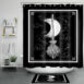 Black Witch Magic Broom Halloween Shower Curtain