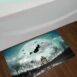 Full Moon Flying Witch Creepy Halloween Shower Curtain