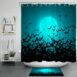 Black Bat Swarm Halloween Shower Curtain