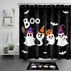 Ghost Boo Halloween Shower Curtain