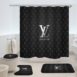 Dark gray Louis Vuitton shower curtain set