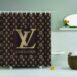 Brown louis vuitton shower curtain