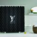 Dark gray Louis Vuitton shower curtain