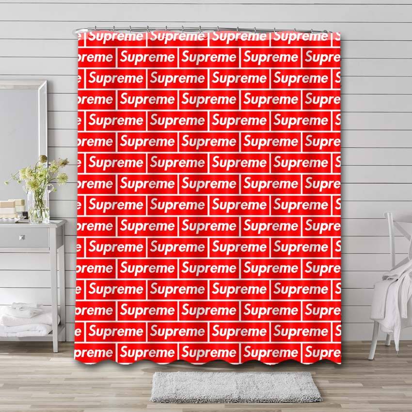 White Pattern Supreme Shower Curtain Set