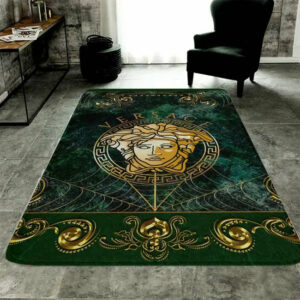 Dark Green Versace living room carpet and rug