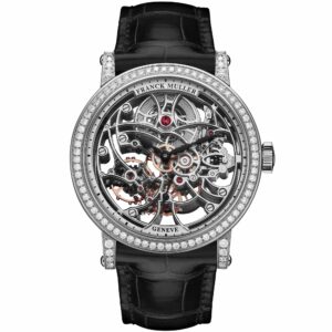 Round Skeleton Stainless Steel & Diamond Case