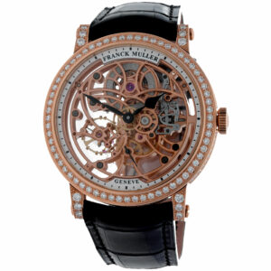 Round Skeleton Rose Gold & Diamond Case