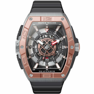Skafander 46 Brushed Titanium, Brushed Rose Gold Bezel