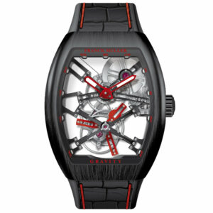 V45 Vanguard Gravity Skeleton Tourbillon Brushed Black Titanium - Red