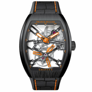 V45 Vanguard Gravity Skeleton Tourbillon Brushed Black Titanium - Orange