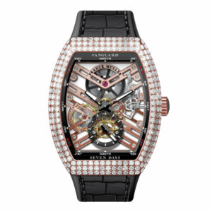 V41 Vanguard Rose Gold Skeleton Seven Days Full Diamond