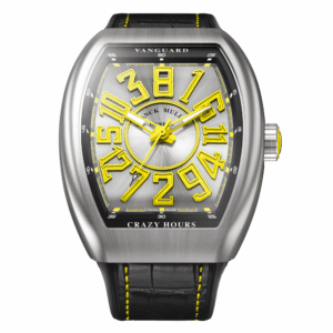V45 Vanguard Crazy Hour Brushed Steel - Yellow Details