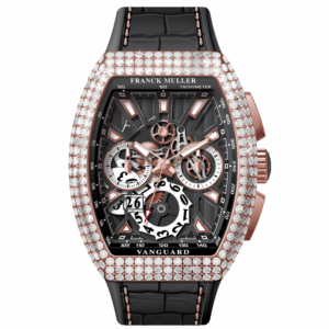 V45 Vanguard Chrono Grand Date Rose Gold Diamonds Case Skeleton