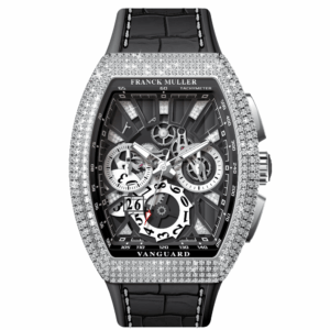 V45 Vanguard Chrono Grand Date Skeleton White Gold Diamonds Case and Index