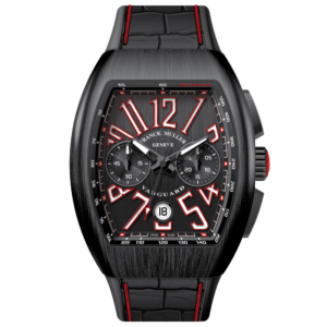 V45 Vanguard Chrono Classical Brushed Black Titanium Case - Red