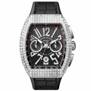 V45 Vanguard Chrono Classical White Diamonds Stainless Steel Case and Dial - Black
