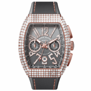V45 Vanguard Chrono Classical Rose Gold White Diamonds Case and Numerals- Grey