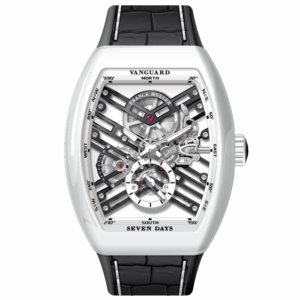 V45 Vanguard White Titanium Seven Days Skeleton - Black & White