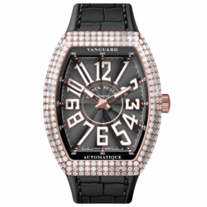 V45 Vanguard Slim Rose Gold White Diamonds Case White Numerals