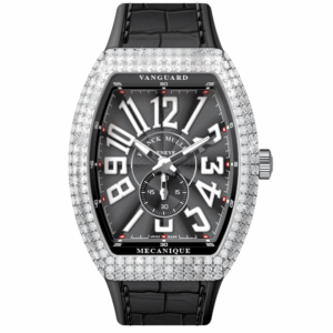 V45 Vanguard Slim Stainless Steel White Diamonds Case White Numerals