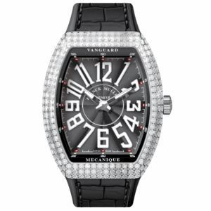 V45 Vanguard Slim Stainless Steel White Diamonds Case White Numerals