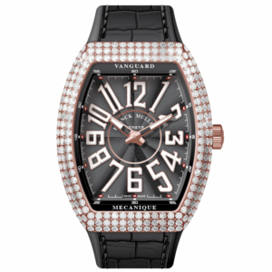V45 Vanguard Slim Rose Gold White Diamonds Case White Numerals