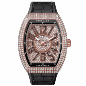 V45 Vanguard Slim Rose Gold White Diamonds Case and Dial Black Numerals