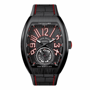 V41 Vanguard Tourbillon Brushed Black Titanium - Red