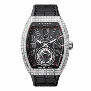 V41 Vanguard Tourbillon Stainless Steel White Diamonds Case - Black