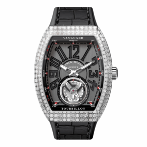 V41 Vanguard Tourbillon Stainless Steel White Diamonds Case - Black