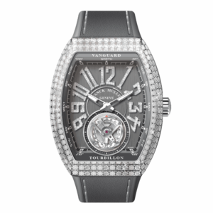 V41 Vanguard Tourbillon Stainless Steel White Diamonds Case and Numerals- Grey
