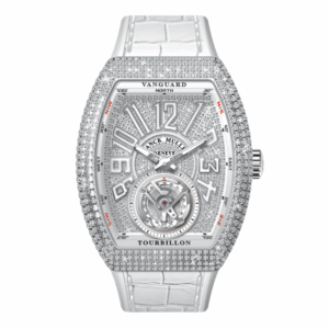 V41 Vanguard Tourbillon Stainless Steel White Diamonds Case and Dial - White