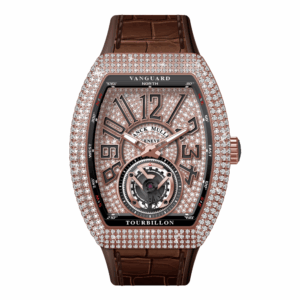 V41 Vanguard Tourbillon Rose Gold White Diamonds Case and Dial - Brown