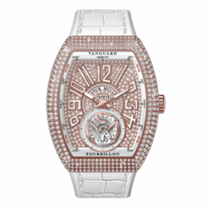 V41 Vanguard Tourbillon Rose Gold White Diamonds Case and Dial - White