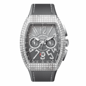 V41 Vanguard Chrono Stainless Steel White Diamonds Case and Numerals - Grey