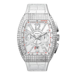 V41 Vanguard Chrono Stainless Steel White Diamonds Case and Numerals - White