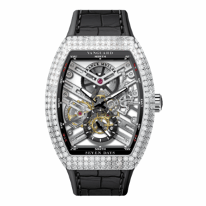 V41 Vanguard Skeleton Seven Days Stainless Steel White Diamonds Case