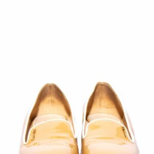 Prada Beige Patent Leather Loafers SZ 38