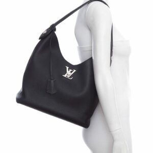 LV Black Lockme Hobo Handbag