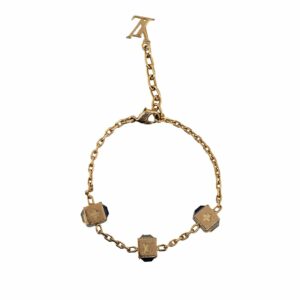 Gold LV Gamble Crystal Bracelet
