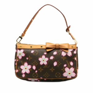 Brown LV x Takashi Murakami Monogram Cherry Blossom Pochette Accessoires Shoulder Bag