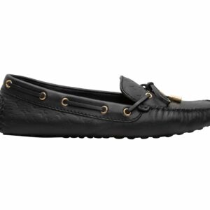 Black LV Embossed Monogrammed Driving Loafers Size 39