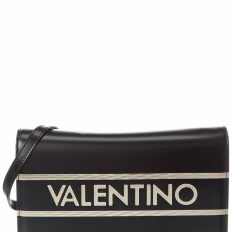 Valentino By Mario Valentino Lena Lavoro Leather Shoulder Bag ONE SIZE Black